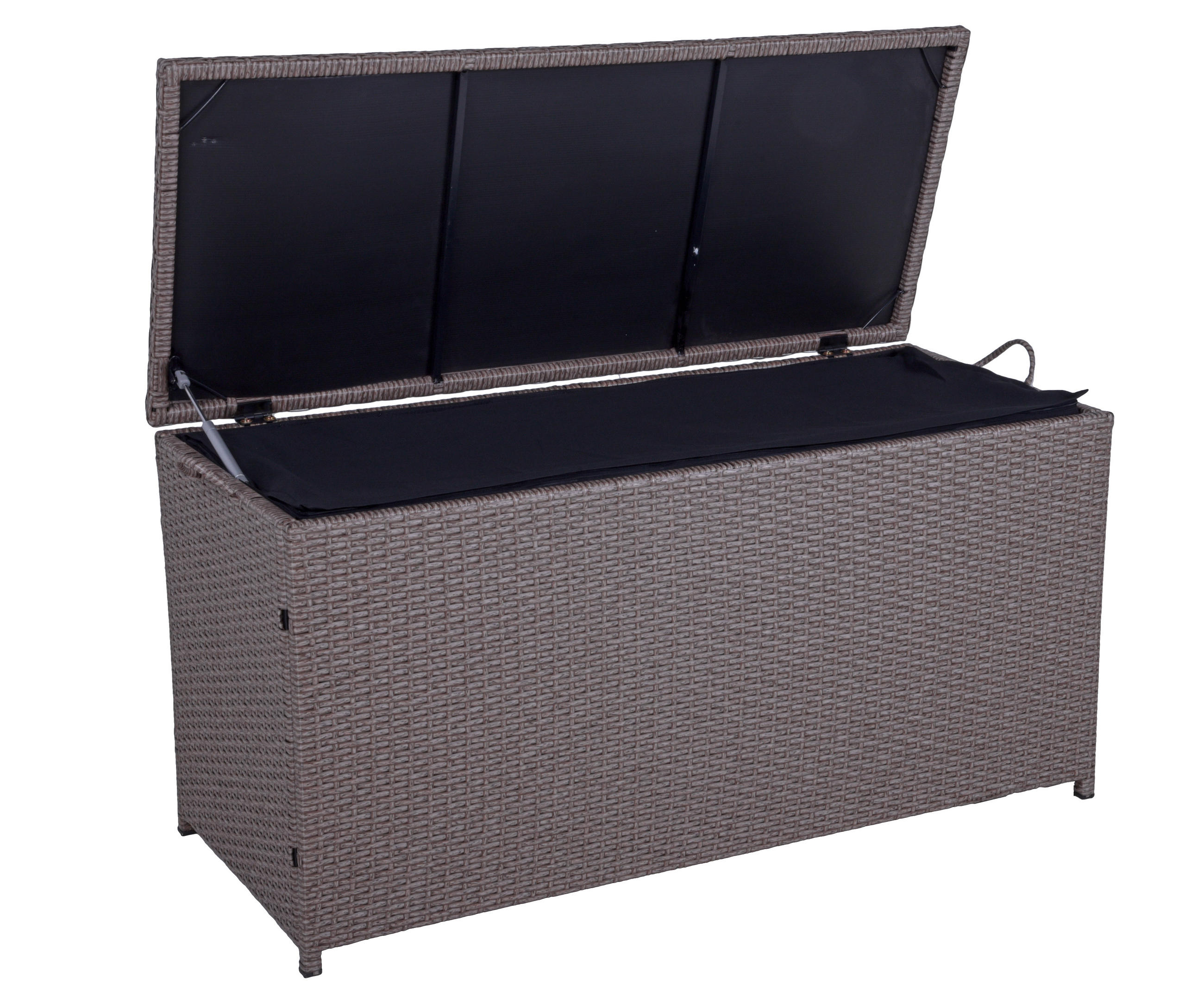 KISSENBOX 50/60/120 cm  - Schwarz/Braun, Basics, Kunststoff/Metall (50/60/120cm) - Gardenson