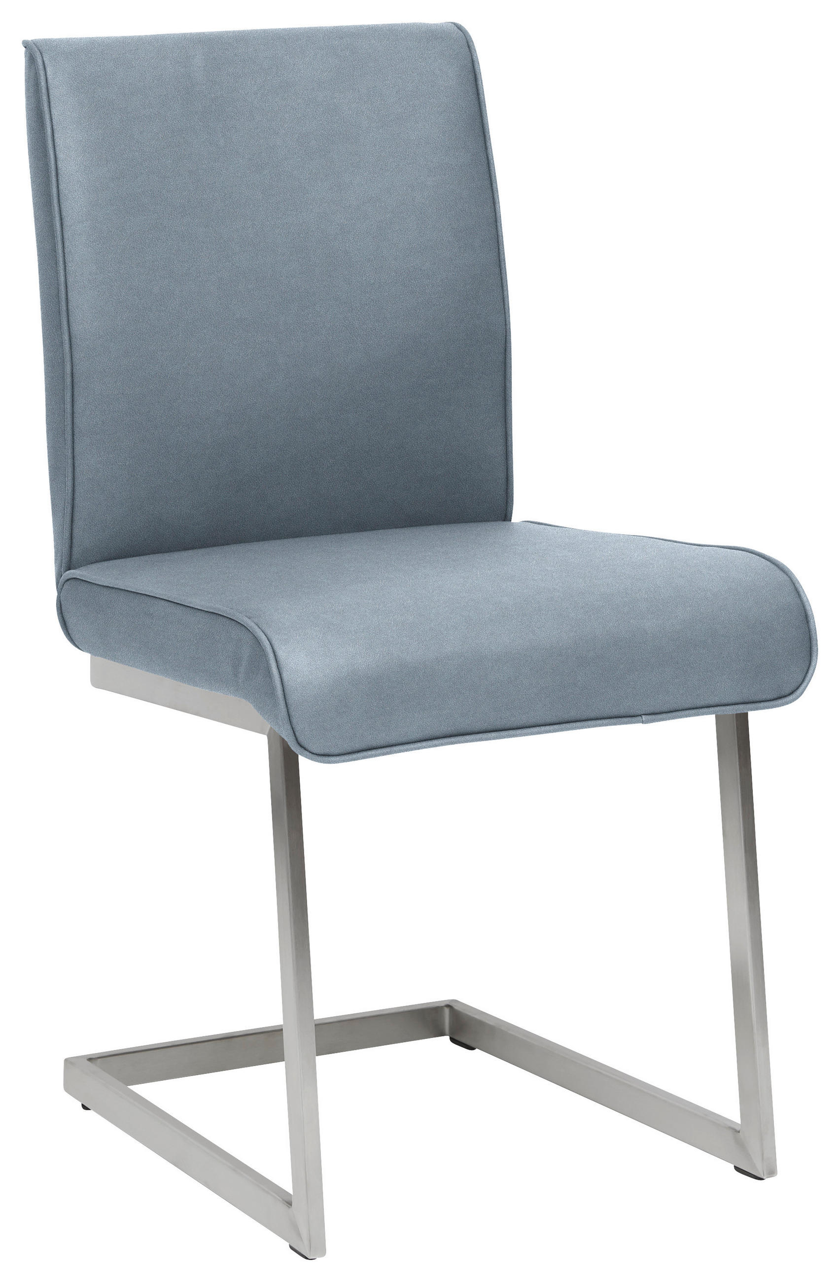 SCHWINGSTUHL  in Stahl Mikrofaser  - Blau/Edelstahlfarben, Design, Holzwerkstoff/Textil (48/91/60cm) - Dieter Knoll