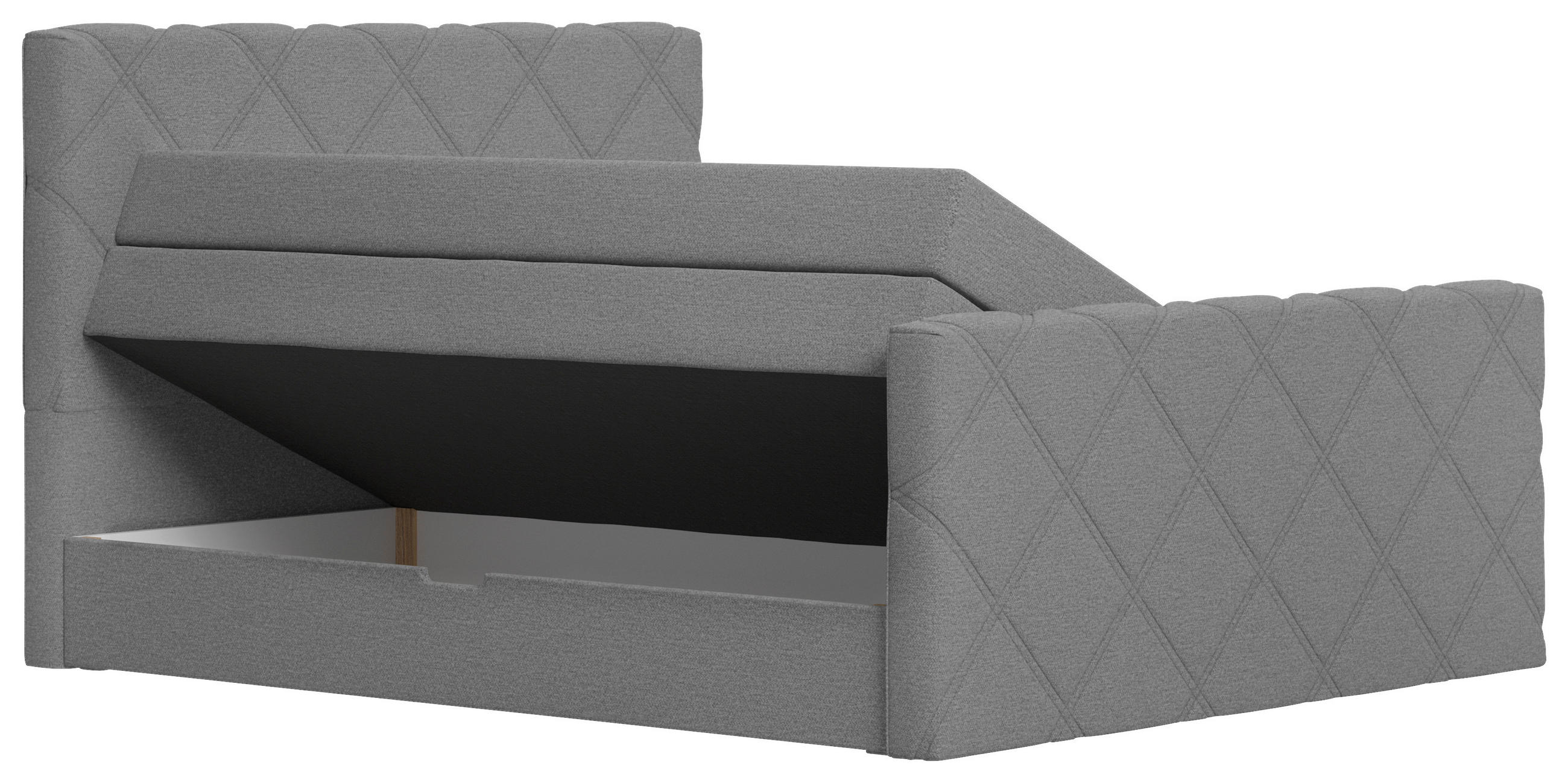 BOXSPRINGBETT 160/200 cm  in Grau  - Schwarz/Grau, KONVENTIONELL, Textil (160/200cm) - Esposa