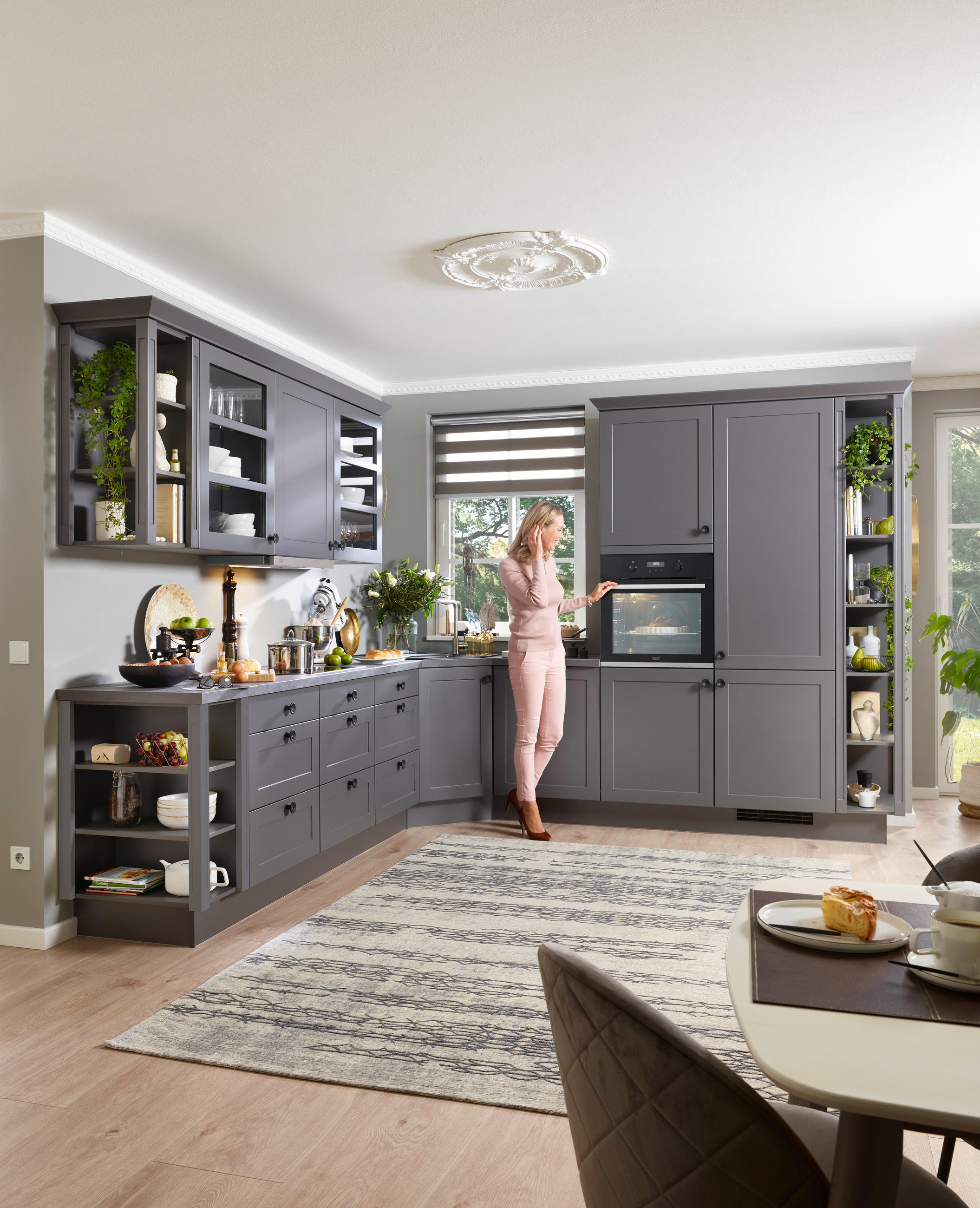 INBYGGNADSKÖK   - grå, Design, trämaterial - Celina