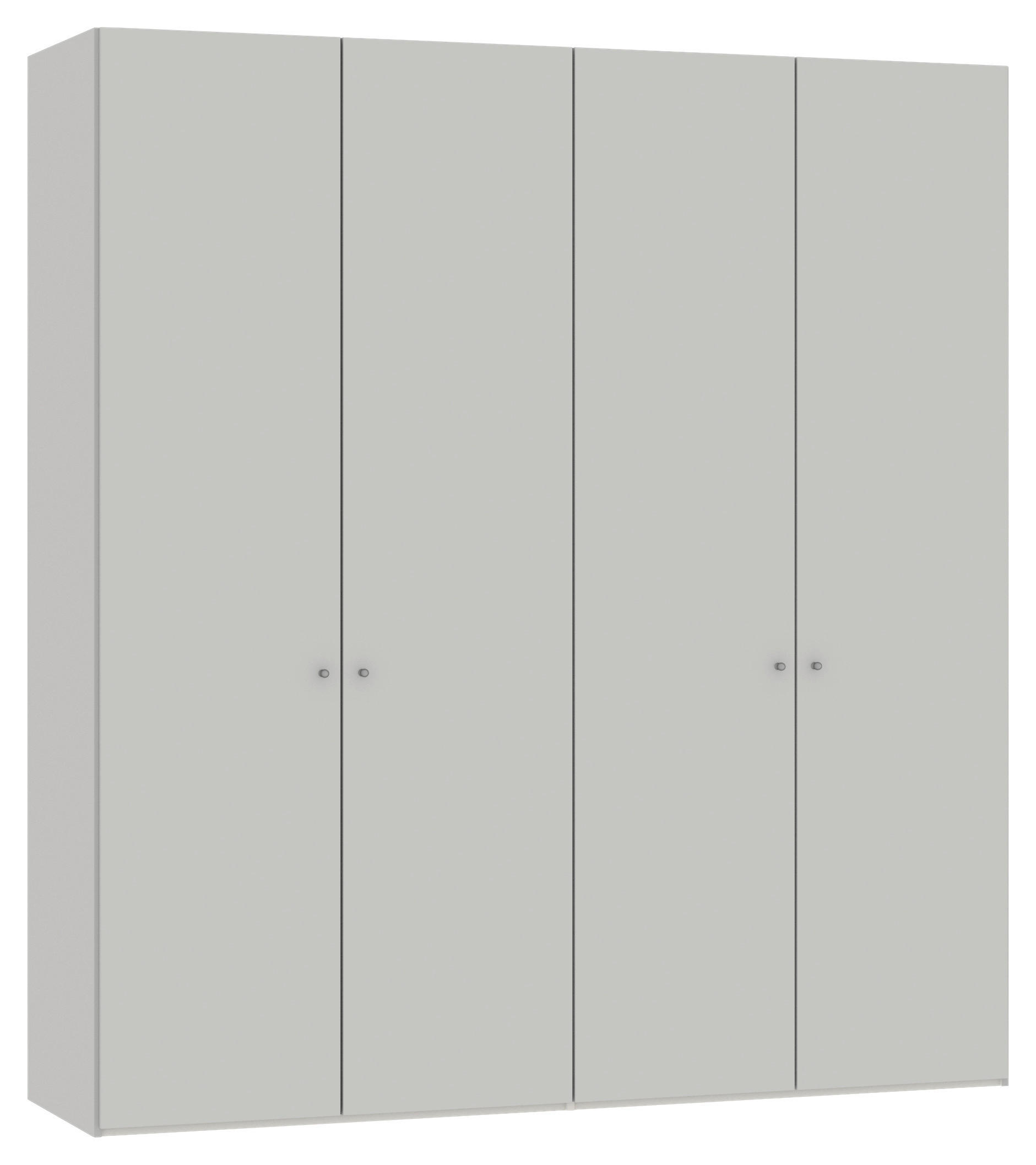 DREHTÜRENSCHRANK in Hellgrau  - Silberfarben/Hellgrau, Design, Holzwerkstoff/Metall (203/220/59cm) - Jutzler