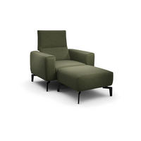 SESSELSET Chenille    - Waldgrün/Schwarz, Design, Textil/Metall (110/85/86-94cm) - SENSOO
