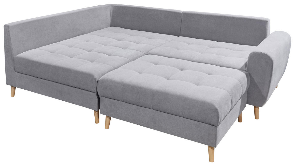 TABURETKA, textil, kompozitné drevo, 106/48/80 cm - farba borovice/svetlosivá, Konventionell, drevo/kompozitné drevo (106/48/80cm) - MID.YOU