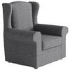 OHRENSESSEL in Flachgewebe Anthrazit  - Edelstahlfarben/Anthrazit, Design, Textil/Metall (88/105/90cm) - Livetastic