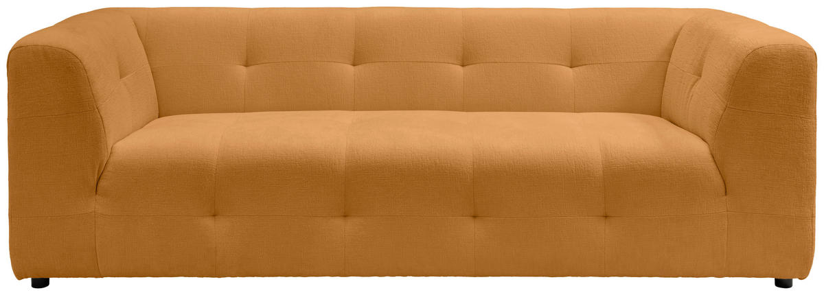 2,5-SITZER in Mikrofaser Goldfarben  - Goldfarben/Schwarz, Design, Kunststoff/Textil (218/72/95cm) - Livetastic