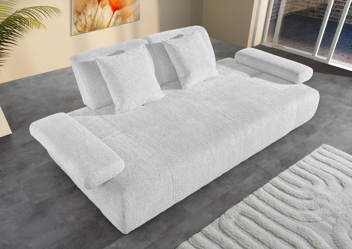 SCHLAFSOFA in Textil Hellgrau  - Hellgrau/Schwarz, Konventionell, Kunststoff/Textil (235-255/80/116-138cm) - Carryhome
