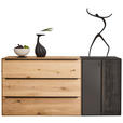 SIDEBOARD 184/90,3/47,1 cm  - Eichefarben/Anthrazit, Natur, Glas/Holz (184/90,3/47,1cm) - Valnatura