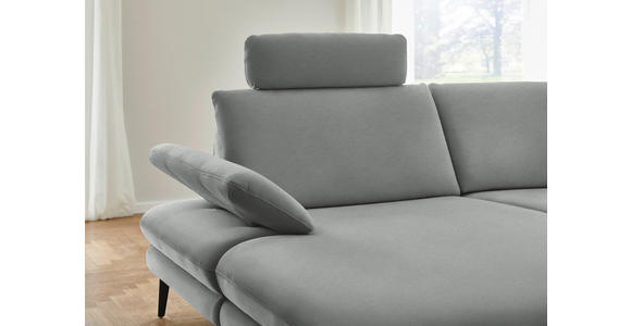 WOHNLANDSCHAFT  in Chenille, Flachgewebe Grau  - Schwarz/Grau, Design, Textil/Metall (180/344/208cm) - Dieter Knoll