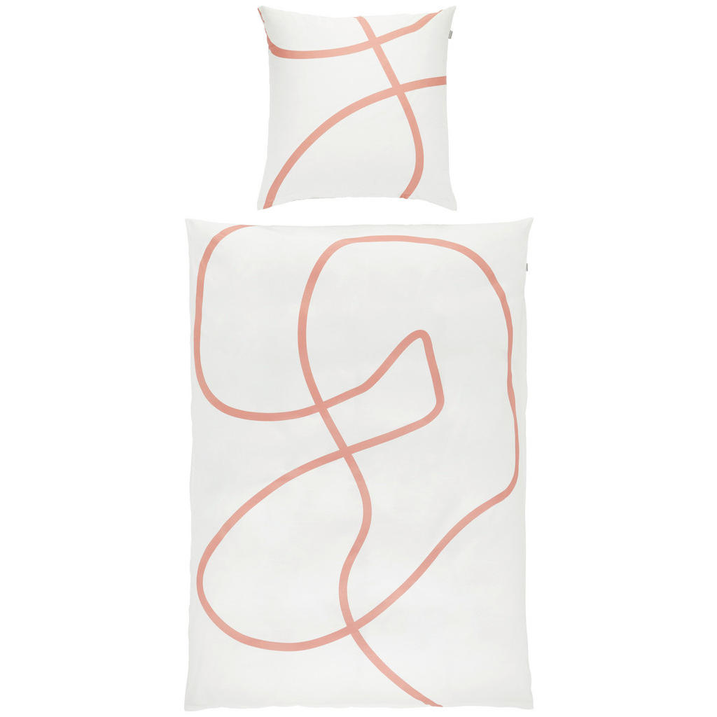 Thumbnail - Musterring Wendebettwäsche JustB! by Bettina Zimmermann, Creme, Weiß, Terracotta, Textil, Abstraktes, 155x220 cm, Oeko-T...