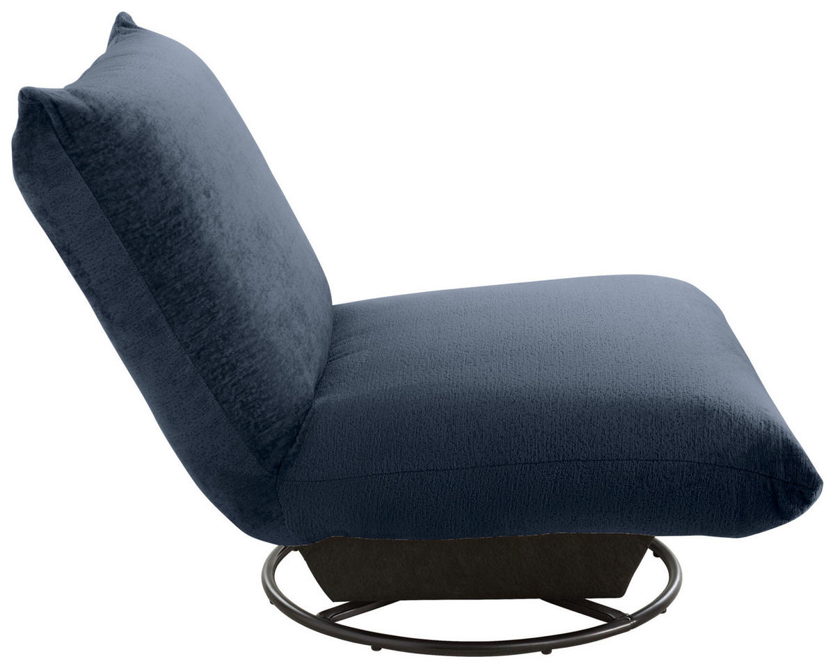 RELAXSESSEL Bouclé    - Schwarz/Dunkelblau, Design, Textil/Metall (100/78/96cm) - Livetastic