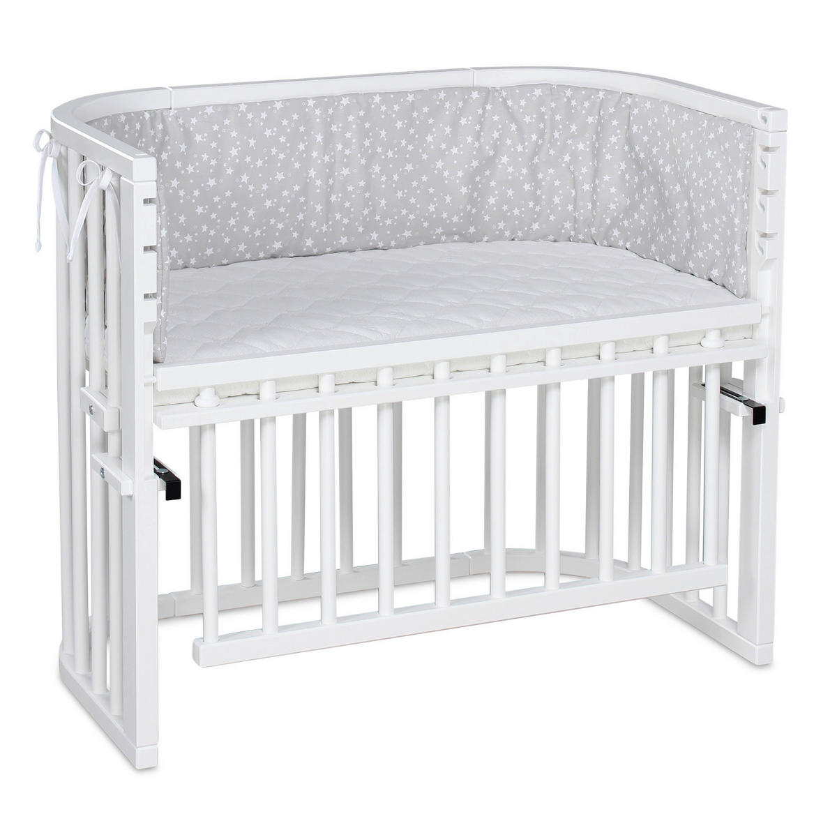 BEISTELLBETT MAXI COMFORT PLUS 96/56,5/79 cm  - Weiß, Basics, Holz (96/56,5/79cm) - Babybay