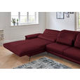 ECKSOFA in Echtleder Weinrot  - Weinrot/Schwarz, Design, Leder/Metall (193/328cm) - Dieter Knoll