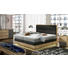 BOXSPRINGBETT Webstoff 160/200 cm INKL. Beleuchtung, Topper - Dunkelgrau/Eichefarben, Design, Holz/Textil (160/200cm) - Linea Natura