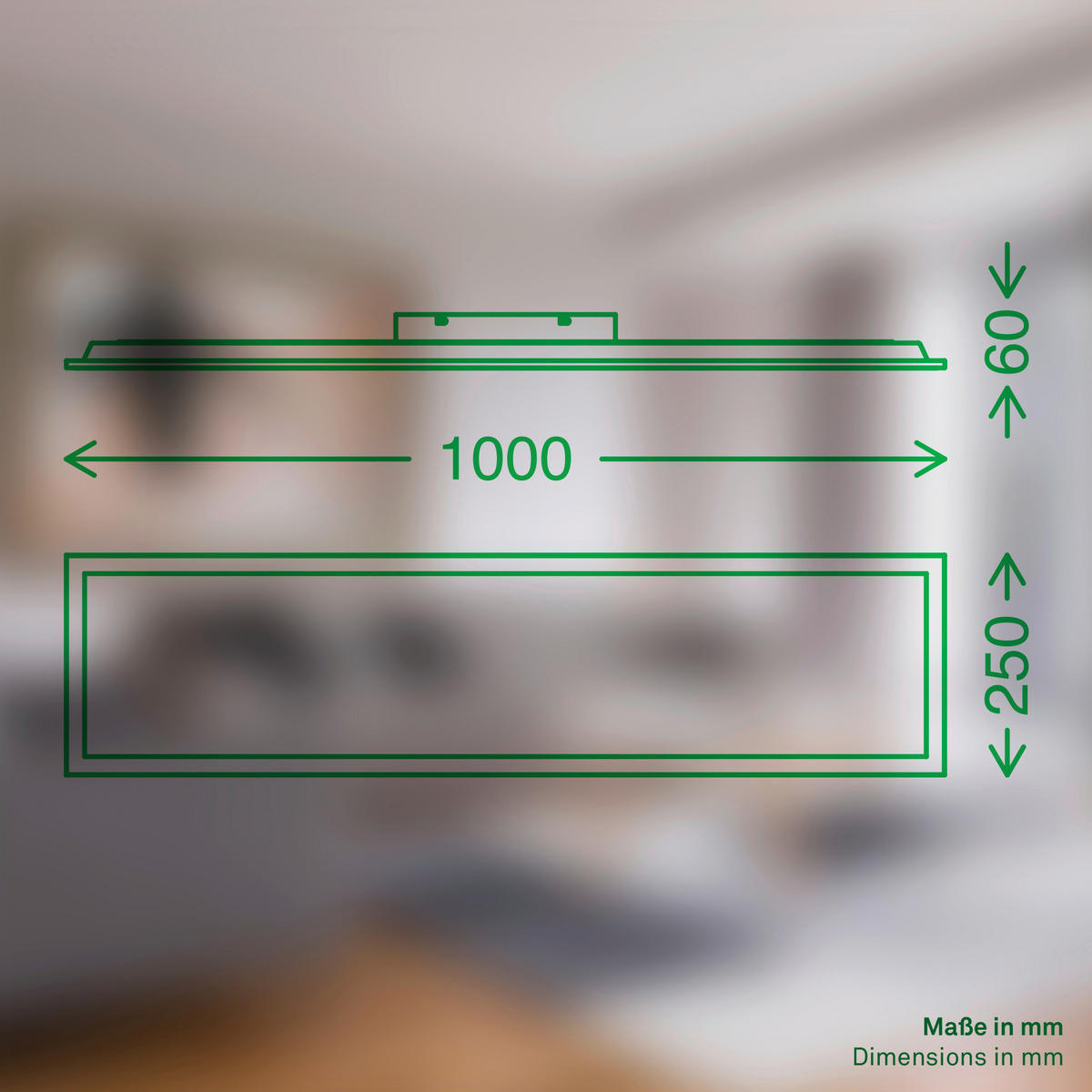 LED-DECKENLEUCHTE 100/25/6 cm   - Weiß, Design, Kunststoff (100/25/6cm)