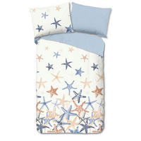 WENDEBETTWÄSCHE 2-teilig Good Morning Renforcé 140/200 cm  - Blau/Multicolor, Basics, Textil (140/200cm)