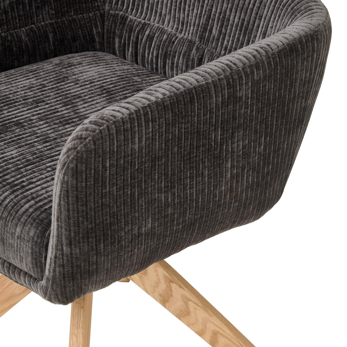ARMLEHNSTUHL in Holz, Metall, Textil Anthrazit  - Anthrazit/Naturfarben, KONVENTIONELL, Holz/Textil (60/90/69cm) - Livetastic