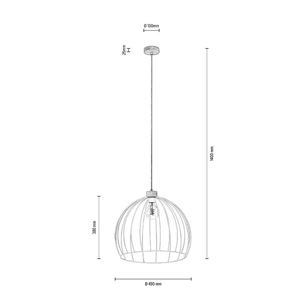 PENDELLEUCHTE Caro 49/148 cm   - Schwarz, MODERN, Holz/Metall (49/148cm)