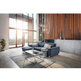 ECKSOFA in Webstoff Blau  167/250 cm  - Blau/Silberfarben, Design, Textil/Metall (167/250cm) - Xora