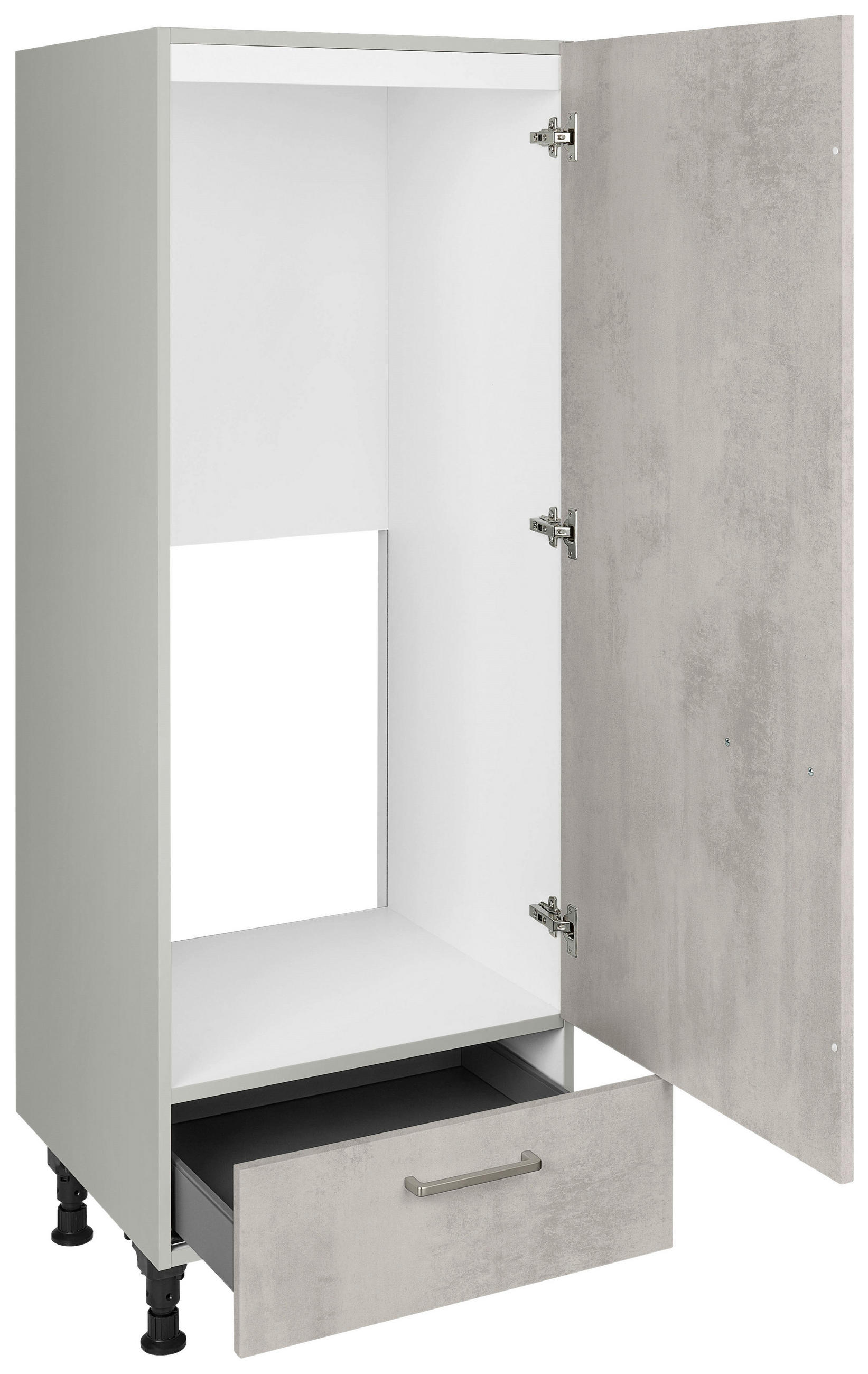 GERÄTEUMBAUSCHRANK 60/168/58 cm  in Hellgrau  - Edelstahlfarben/Hellgrau, MODERN, Holzwerkstoff/Metall (60/168/58cm) - Nobilia