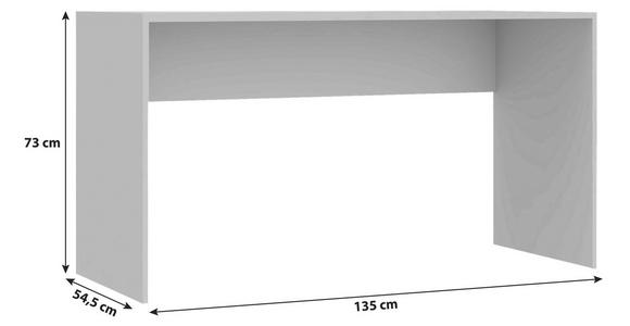 SCHREIBTISCH 135/73/54,4 cm in Weiß - Weiß, KONVENTIONELL, Holzwerkstoff (135/73/54,4cm) - Hom`in