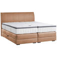 BOXSPRINGBETT 160/200 cm  in Haselnussfarben  - Wengefarben/Haselnussfarben, KONVENTIONELL, Holz/Textil (160/200cm) - Novel