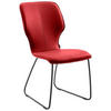 STUHL Echtleder Rot  - Dunkelgrau/Rot, Design, Leder/Metall (49/95/63cm) - Musterring