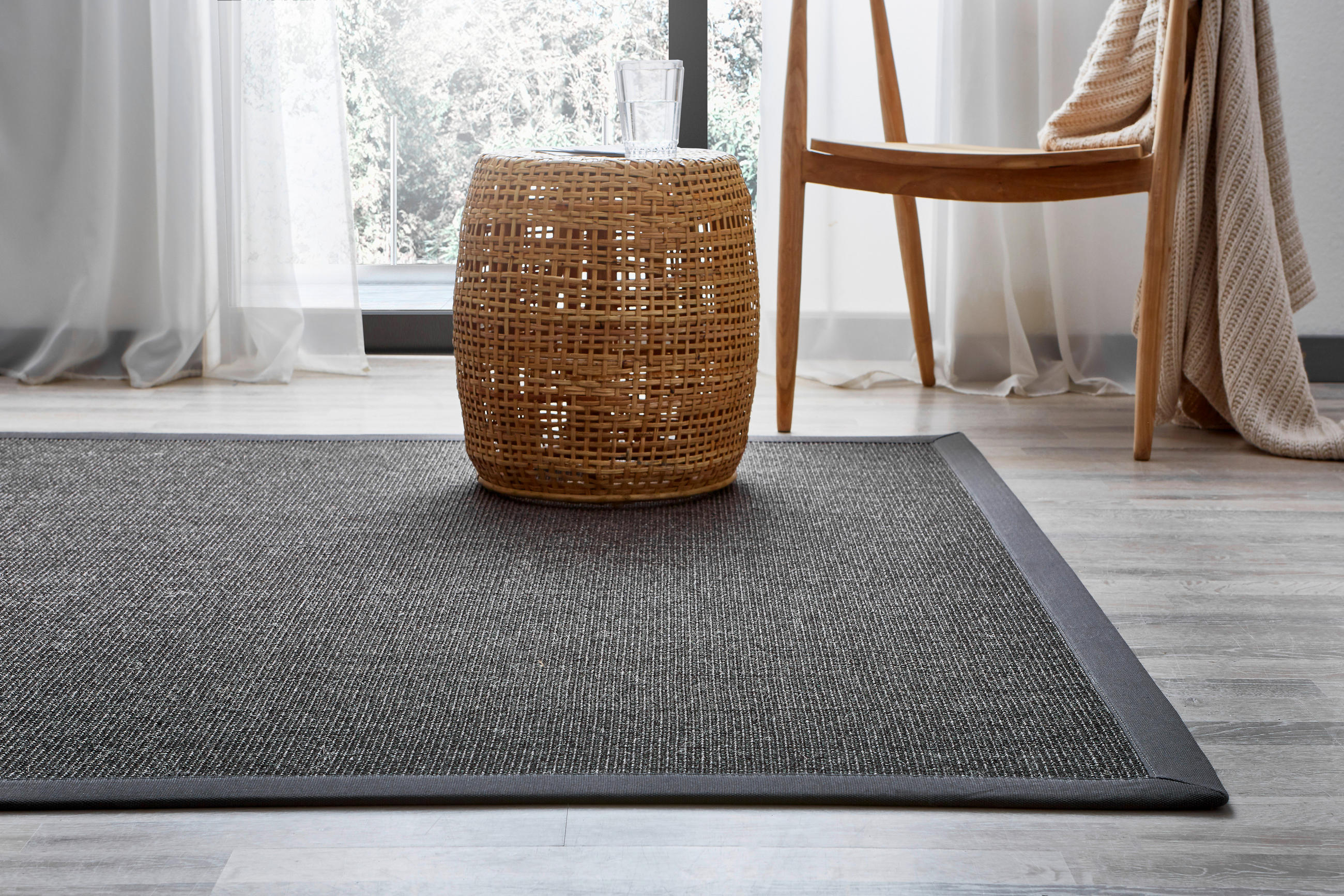 FLACHWEBETEPPICH 130/190 cm Anthrazit  - Anthrazit, Design, Textil (130/190cm) - Linea Natura