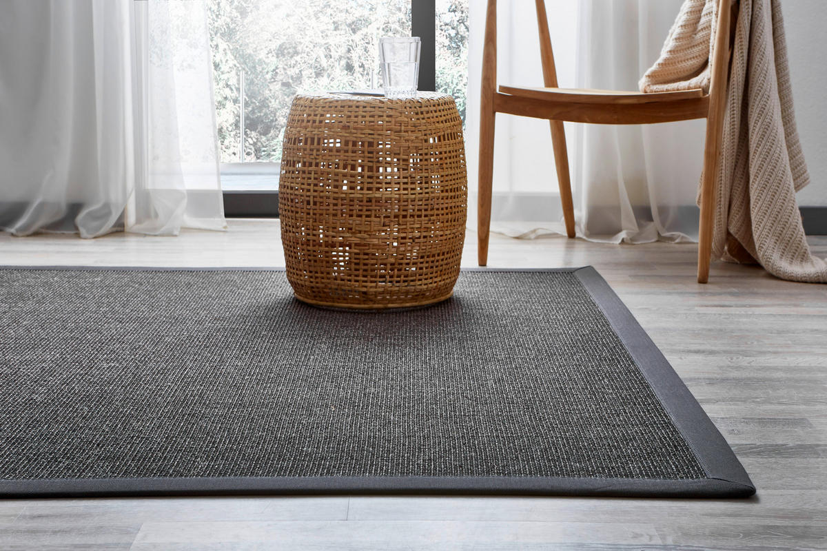 FLACHWEBETEPPICH 130/190 cm Anthrazit  - Anthrazit, Design, Textil (130/190cm) - Linea Natura