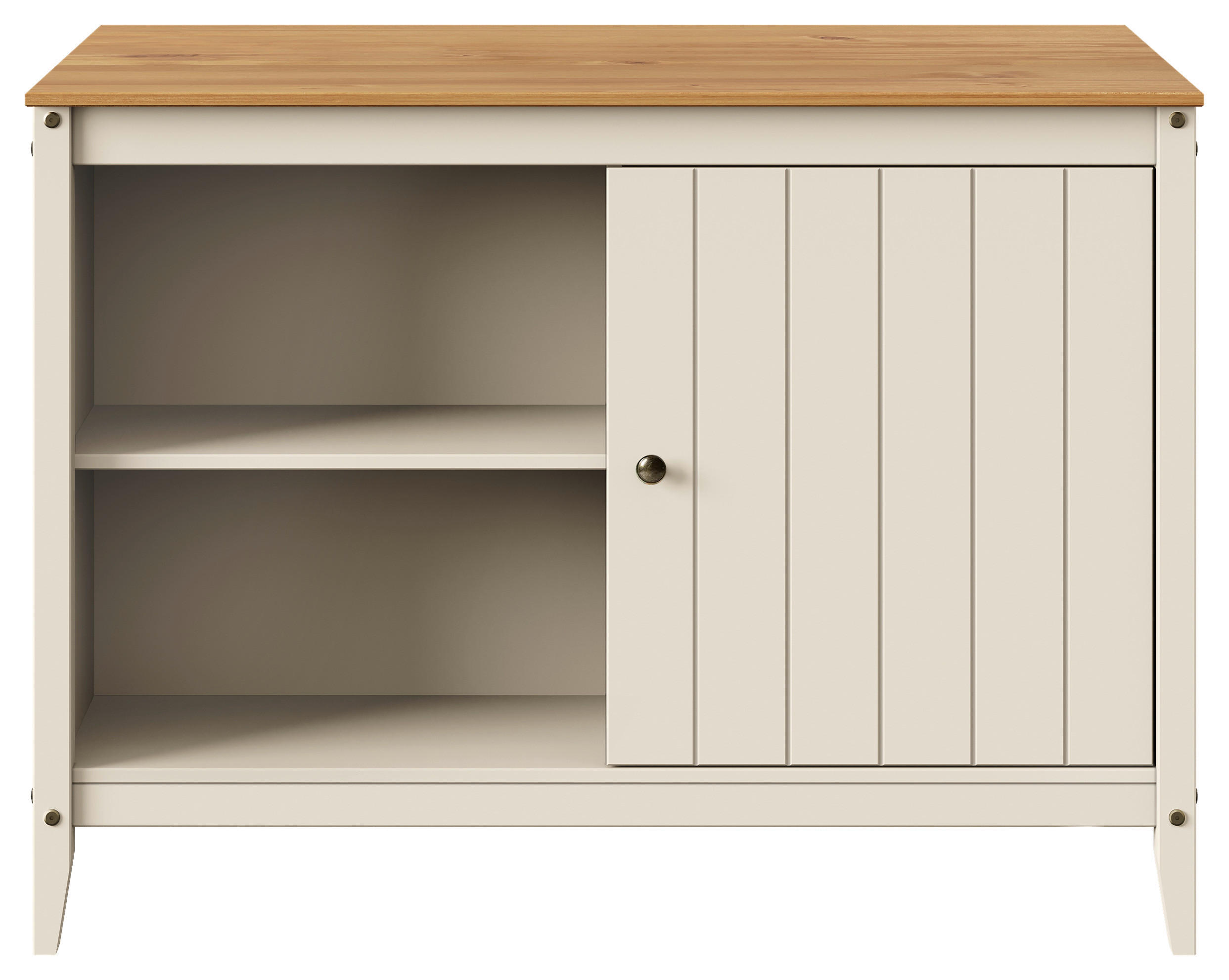 KÜCHENINSEL 122/90/77 cm  in Braun, Beige  - Beige/Zinkfarben, MODERN, Holz/Metall (122/90/77cm) - Livetastic