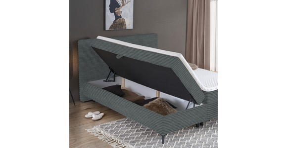 BOXBETT 180/200 cm in Dunkelgrau - Dunkelgrau/Schwarz, Design, Holz/Holzwerkstoff (180/200cm) - Xora