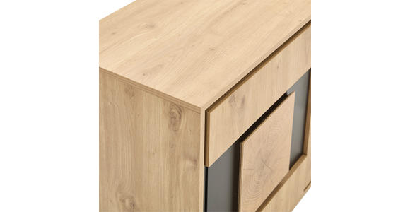 KOMMODE  in 110/78/40 cm  - Eichefarben/Schwarz, LIFESTYLE, Holzwerkstoff/Metall (110/78/40cm) - Xora