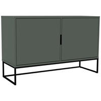 KOMMODE Lipp  in 118/76/43 cm  - Dunkelgrün/Schwarz, Design, Holzwerkstoff/Metall (118/76/43cm)