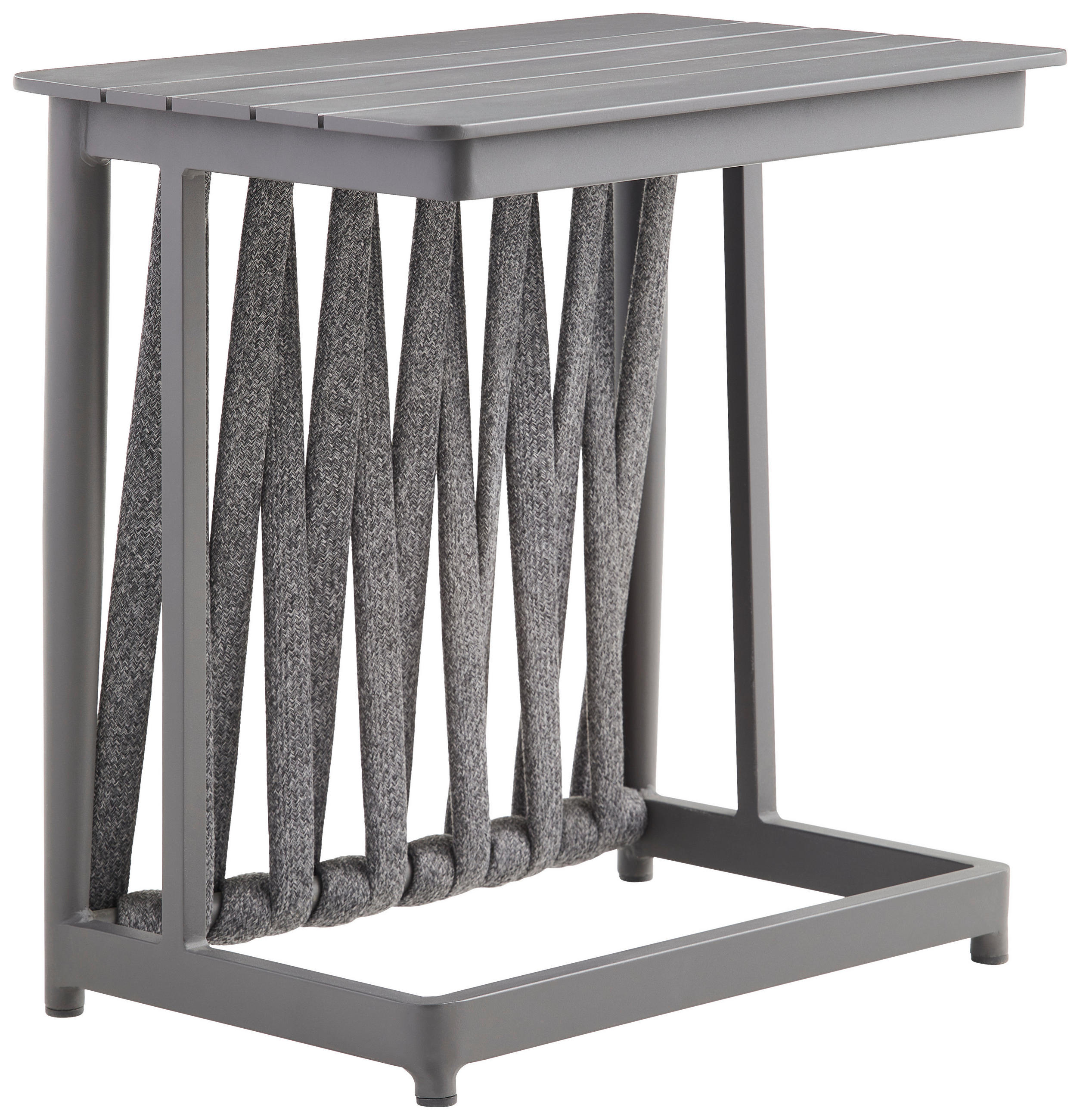 GARTENBEISTELLTISCH 39/39/59 cm Metall, Textil  - Anthrazit/Alufarben, Design, Textil/Metall (39/39/59cm) - Amatio