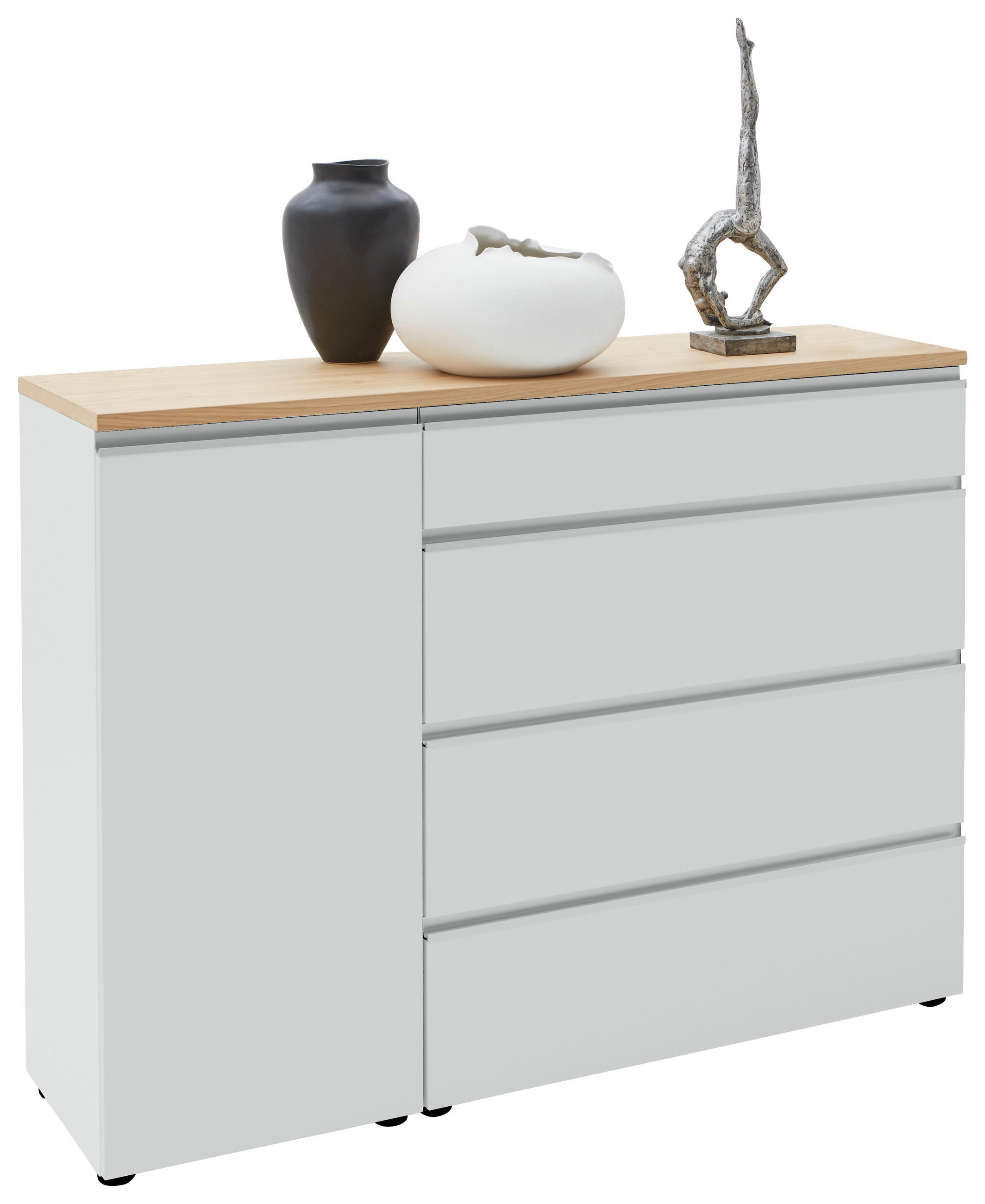 Dieter Knoll Sideboard Weiß, Eiche 135x102x41 cm
