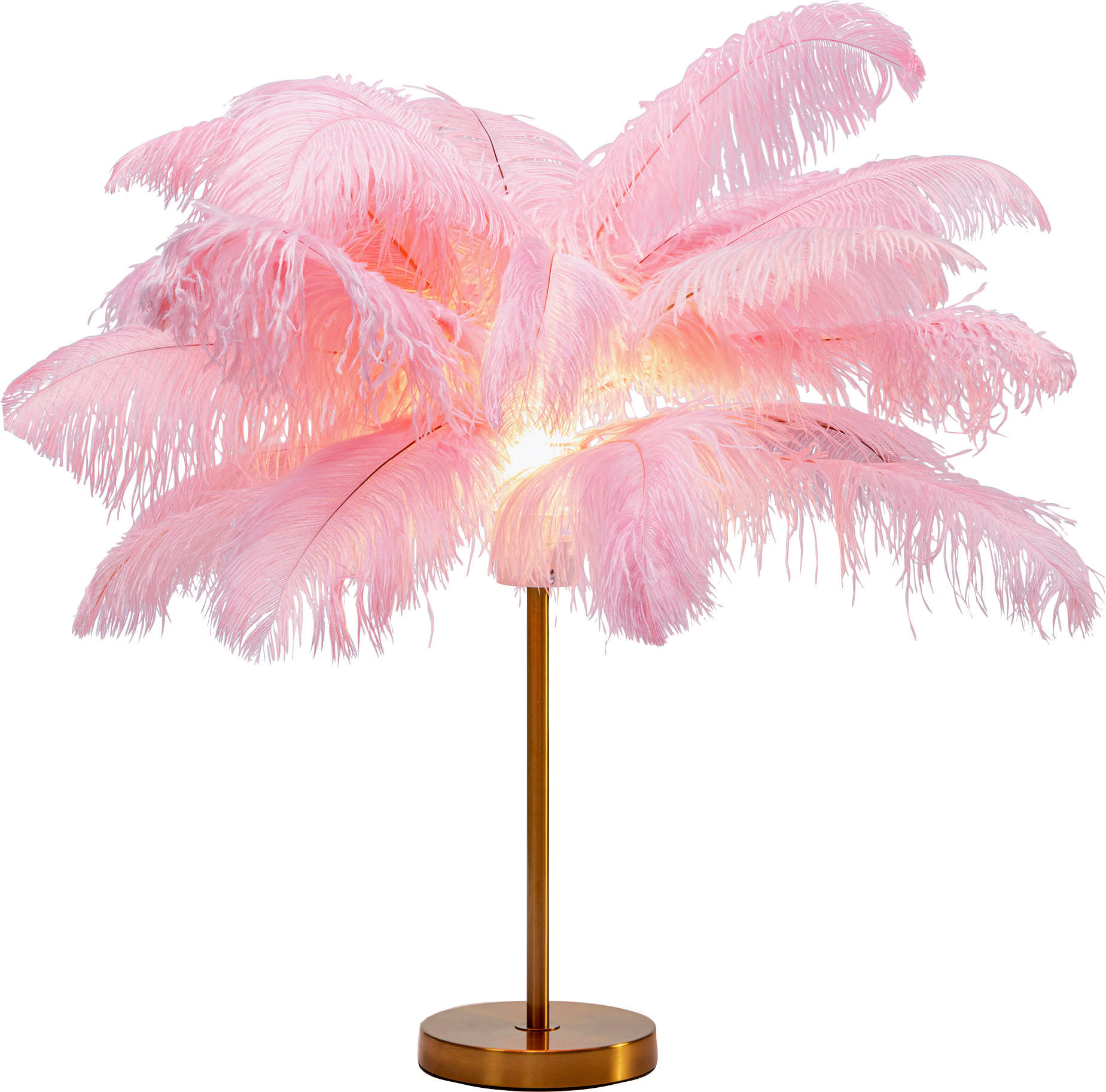 TISCHLEUCHTE - Pink/Messingfarben, MODERN, Naturmaterialien/Metall (50/60/50cm) - Kare-Design
