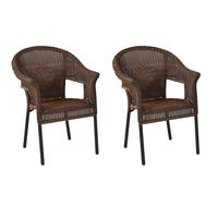 GARTENSESSEL-SET Metall, Kunststoff Graphitfarben, Dunkelbraun  - Dunkelbraun/Graphitfarben, KONVENTIONELL, Kunststoff/Metall (61/87/67cm) - Gardenson