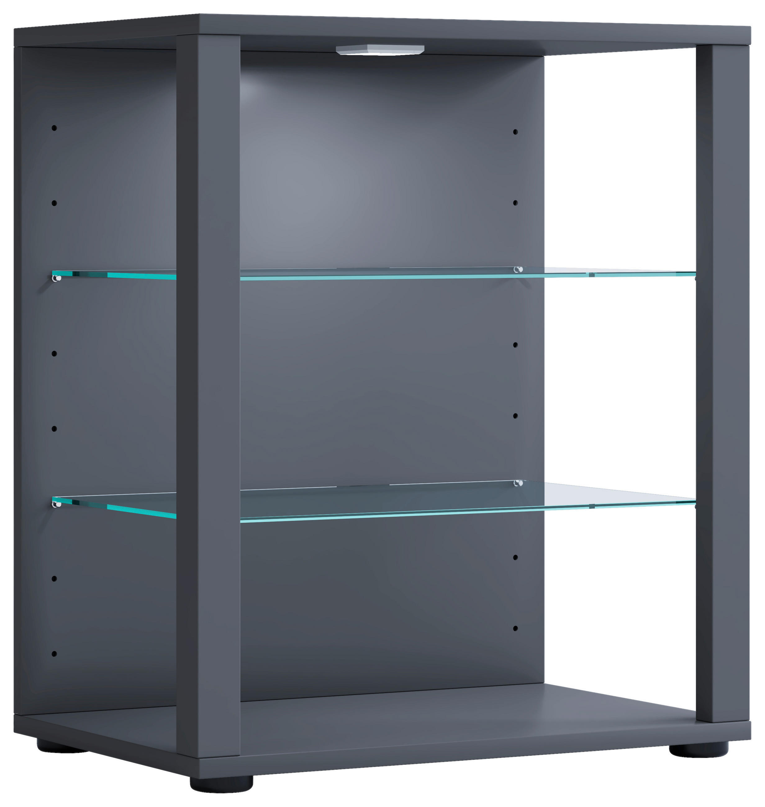 VITRINE  in Anthrazit  - Anthrazit/Schwarz, MODERN, Glas/Holzwerkstoff (52/60/35cm) - MID.YOU