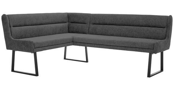 ECKBANK 159/217 cm Webstoff Schwarz, Dunkelgrau - Dunkelgrau/Schwarz, Design, Textil/Metall (159/217cm) - Novel