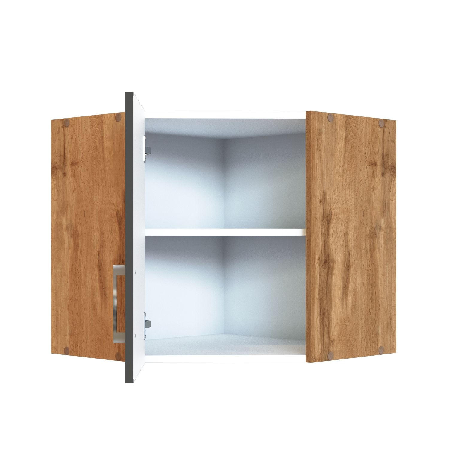 KÜCHENOBERSCHRANK 60/57/60 cm  in Anthrazit, Eiche Wotan  - Chromfarben/Anthrazit, MODERN, Holzwerkstoff/Metall (60/57/60cm) - Held