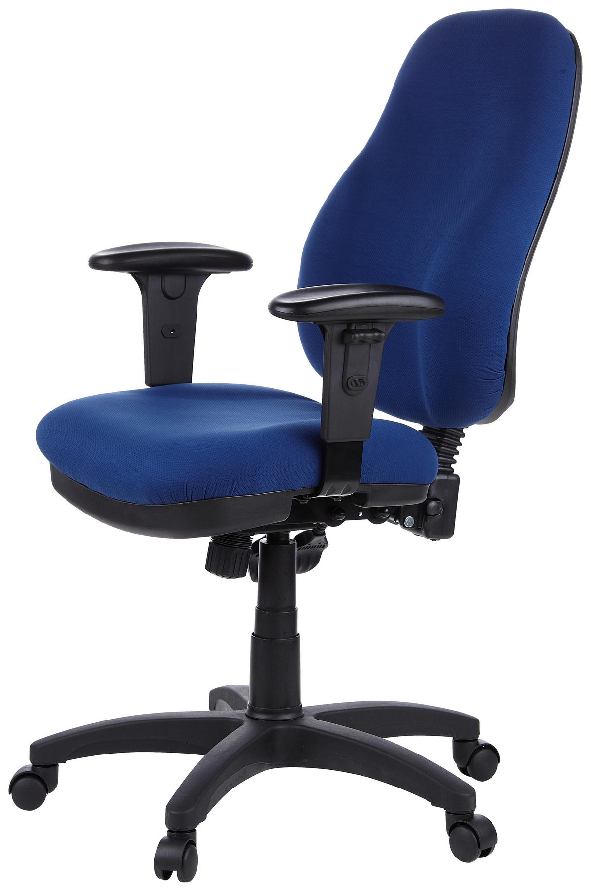 OTOČNÁ ŽIDLE, plochá tkanina, modrá, černá - modrá/černá, Basics, textil/plast (58/121/46cm) - MID.YOU