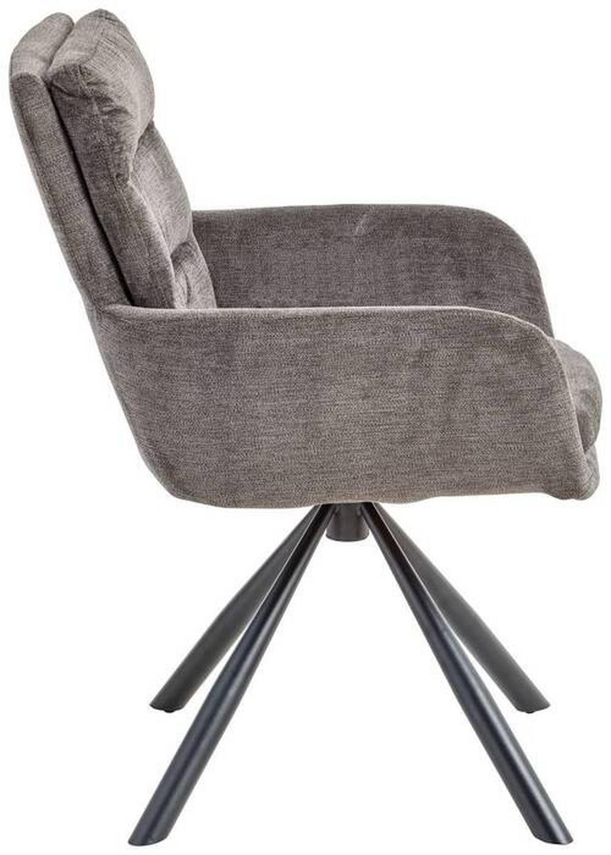 ARMLEHNSTUHL  in Eisen Webstoff  - Schwarz/Grau, Modern, Holz/Textil (67/92/60cm) - Livetastic