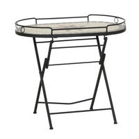 GARTENBEISTELLTISCH 68/41/60 cm  - Multicolor/Schwarz, MODERN, Keramik/Metall (68/41/60cm) - Siena Garden