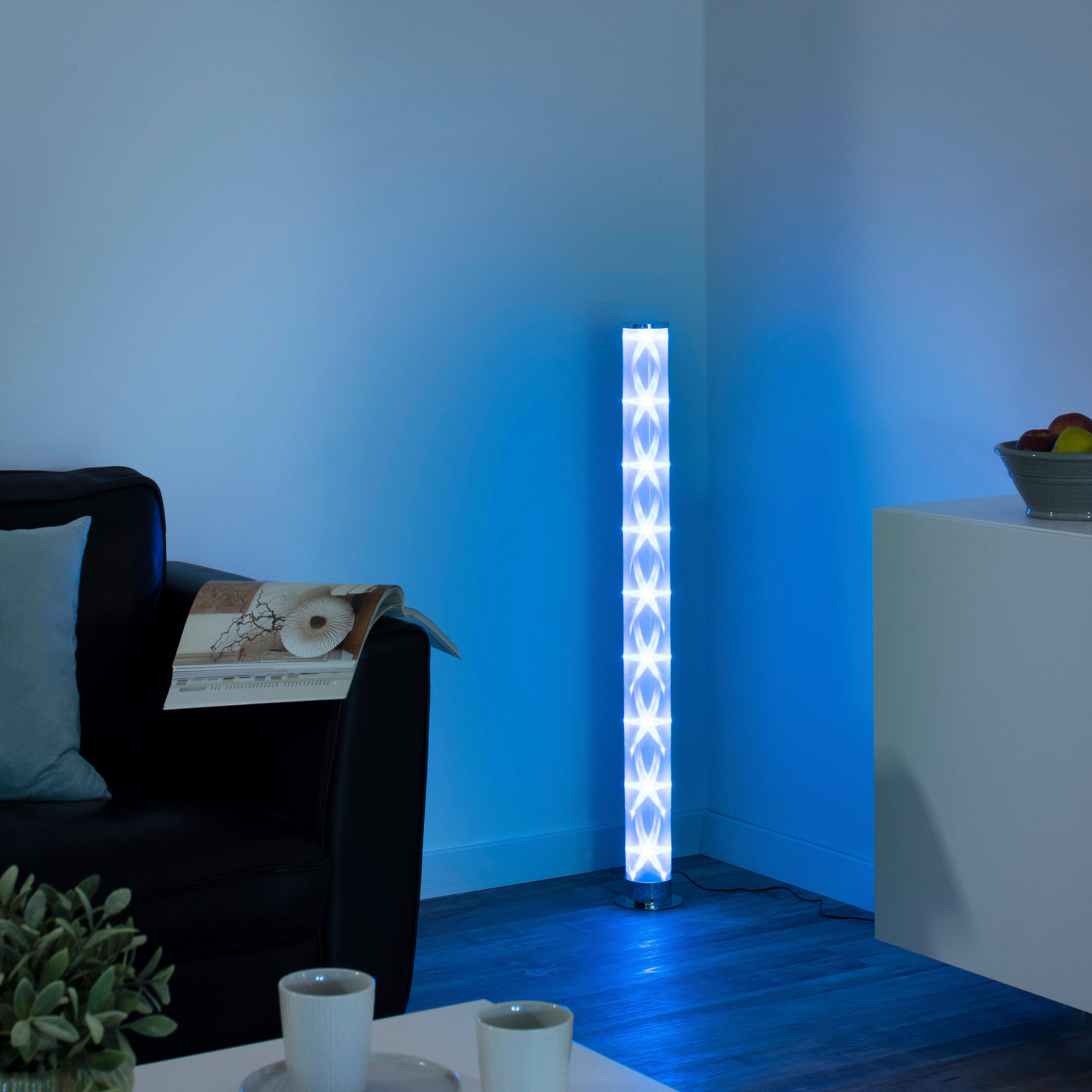 PODNA LED LAMPA - boja hroma, Osnovno, metal/plastika (8/8/100,3cm)