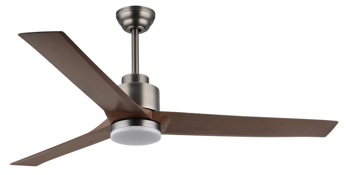DECKENVENTILATOR - Dunkelgrau/Opal, KONVENTIONELL, Kunststoff/Metall (148/48cm) - Globo