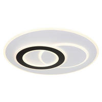 LED-DECKENLEUCHTE 70/5,9 cm    - Opal/Schwarz, Design, Kunststoff/Metall (70/5,9cm)
