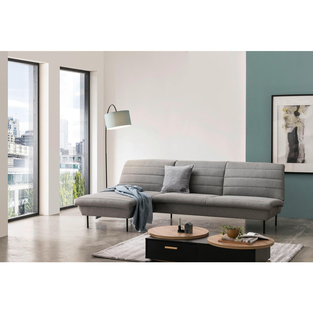 Thumbnail - Looks by W.Joop Ecksofa Looks IX, Graubraun, Textil, Uni, 2-Sitzer, nicht einzeln stellbar, L-Form, Ottomane links, 274x...
