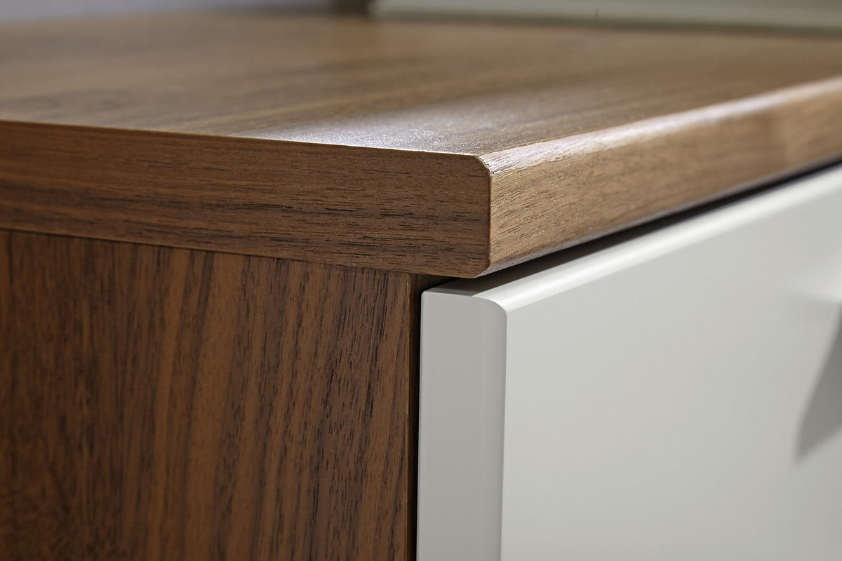 GARDEROBE 4-teilig  in  - Nussbaumfarben/Weiß, Design, Holz/Holzwerkstoff - Invivus