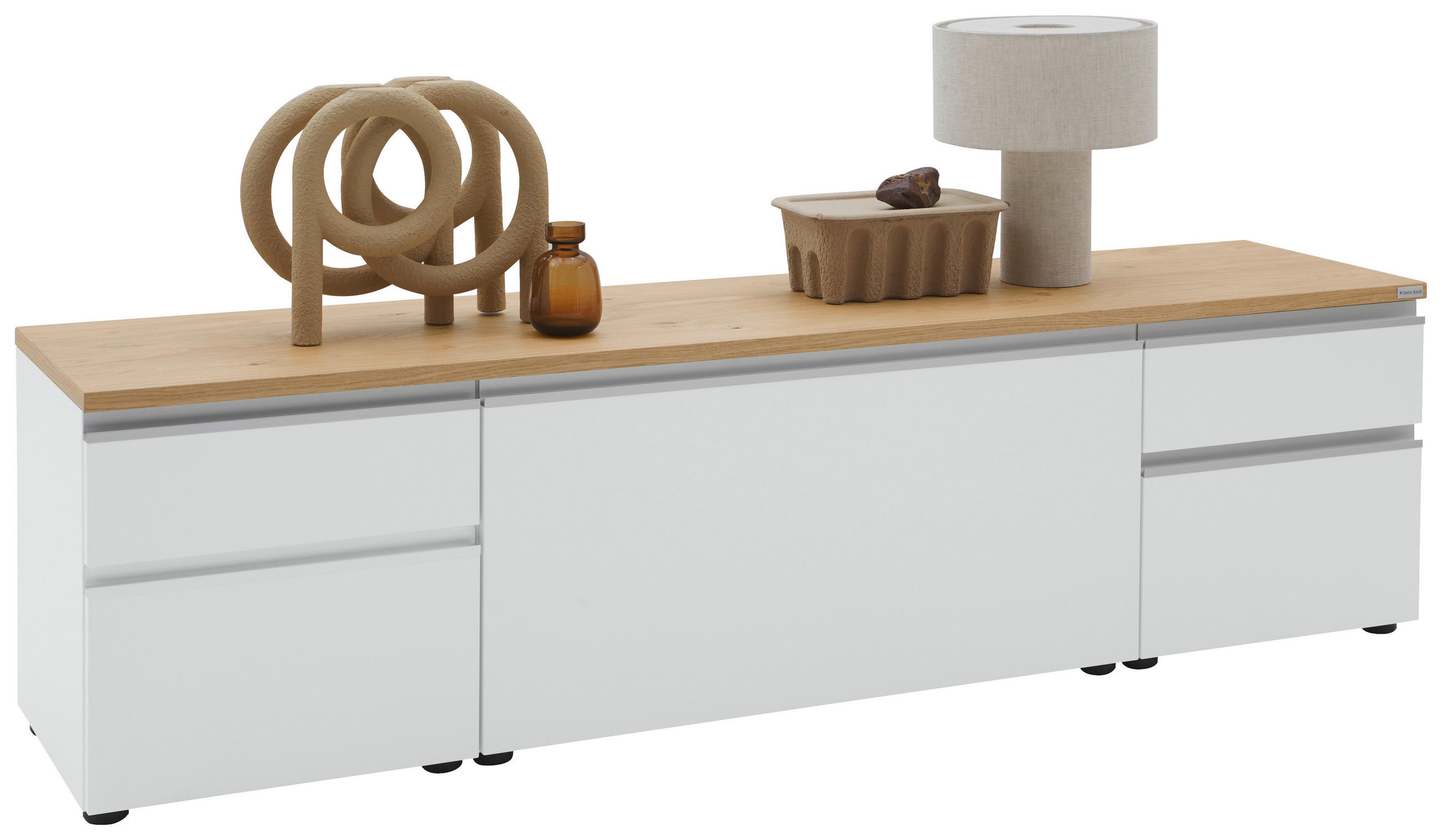 LOWBOARD  in 180/46/41 cm  - Eichefarben/Silberfarben, Design, Holzwerkstoff/Kunststoff (180/46/41cm) - Dieter Knoll