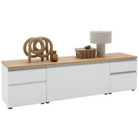 LOWBOARD  in 180/46/41 cm  - Eichefarben/Silberfarben, Design, Holzwerkstoff/Kunststoff (180/46/41cm) - Dieter Knoll