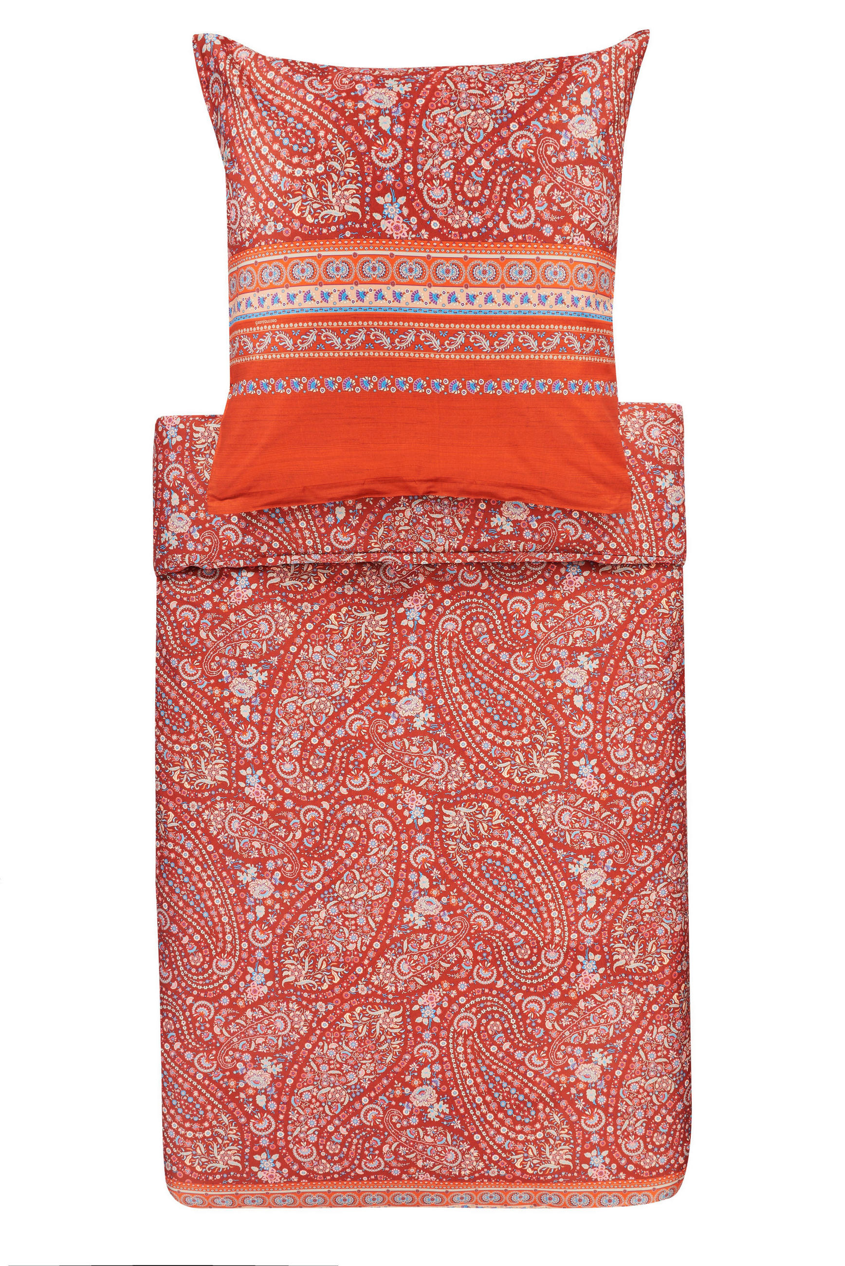 WENDEBETTWÄSCHE Spagna R1 Makosatin 155/220 cm  - Rot, LIFESTYLE, Textil (155/220cm) - Bassetti